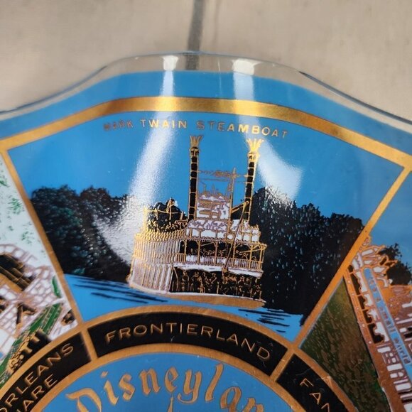 Vintage Disneyland Souvenir Fluted Candy Dish Sleeping Beauty's Castle Blue - Picture 8 of 13